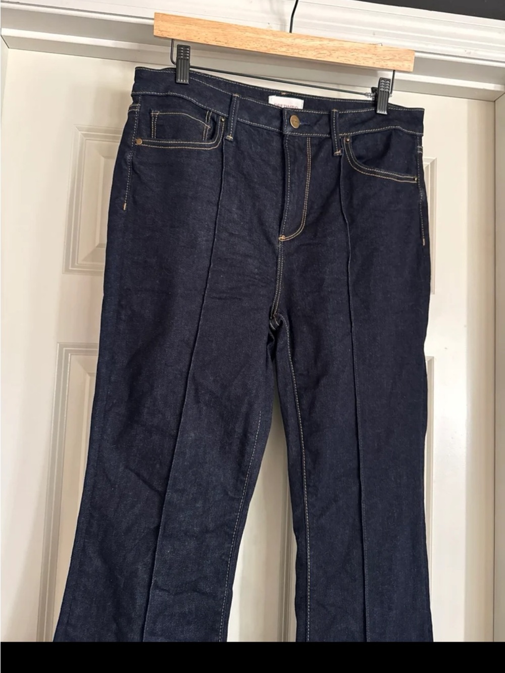 Driftwood Farrah Wide Leg Flared Pintuck Jeans in Dark Wash Indigo size 30 - Picture 3 of 12